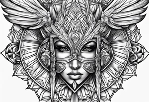 Angelic mask tattoo idea