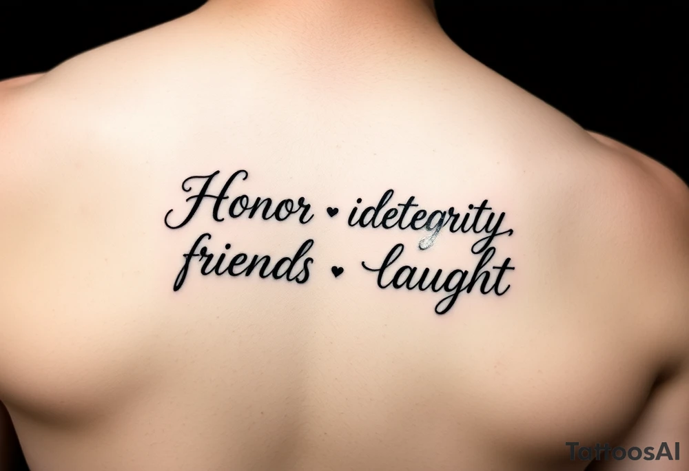 Honor integrity family friends laughter tattoo idea
