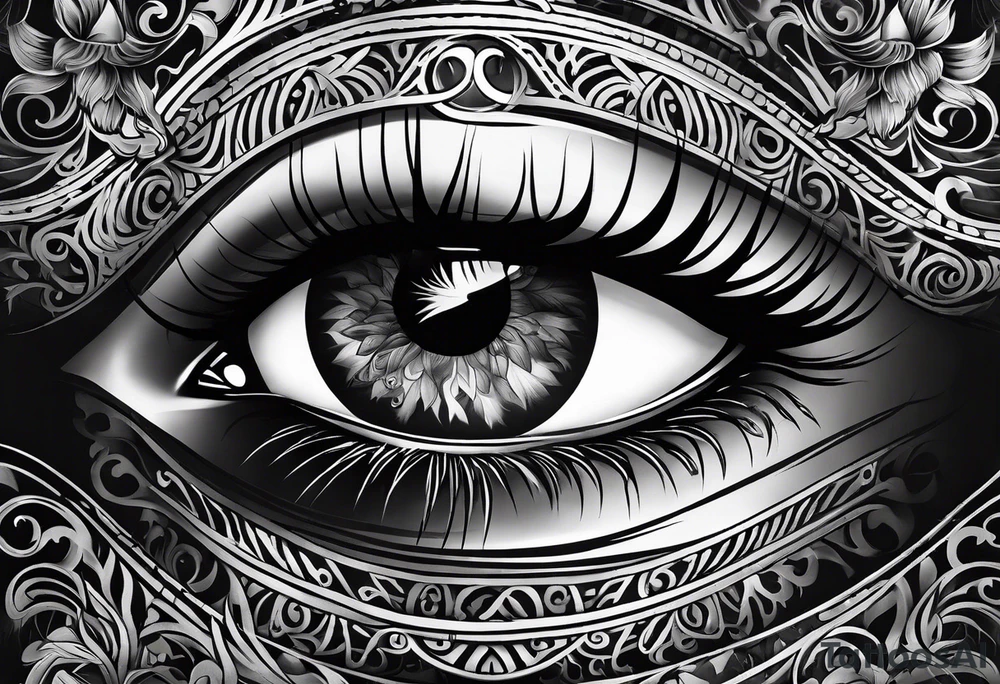 smoke fire eye tattoo idea