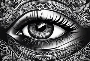 smoke fire eye tattoo idea