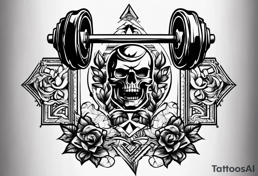 A hammer and a barbell tattoo idea