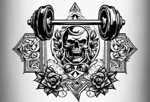 A hammer and a barbell tattoo idea