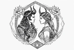 Couple's tattoos capricorn and aquarius tattoo idea