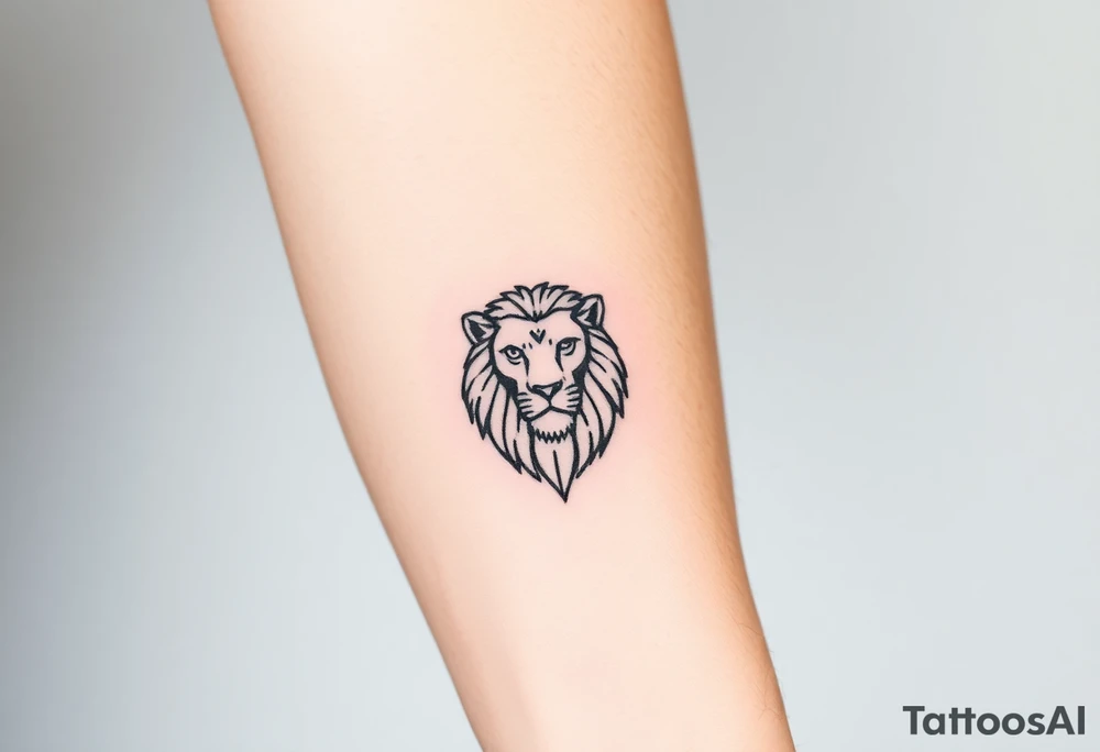 Fancy style "leo"  birth
 sign lion tattoo idea