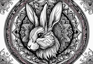 wonderland  dead 
rabbit mandalas feather tattoo idea