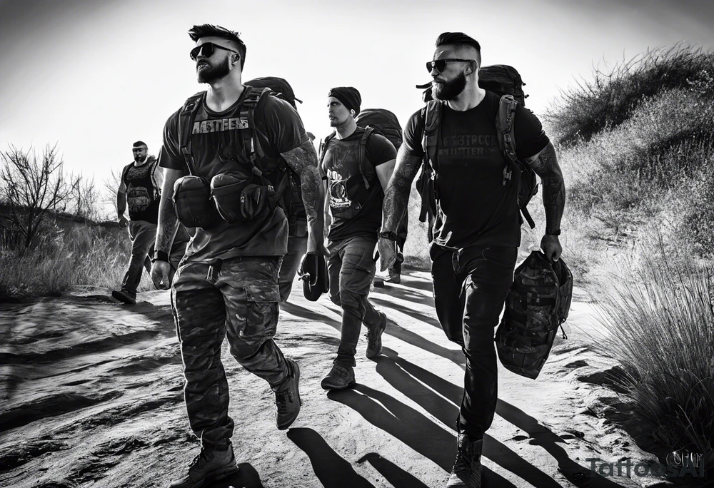 Rucking, brotherhood, shadows, fitness, GrowRuck tattoo idea
