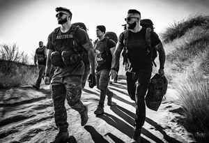 Rucking, brotherhood, shadows, fitness, GrowRuck tattoo idea