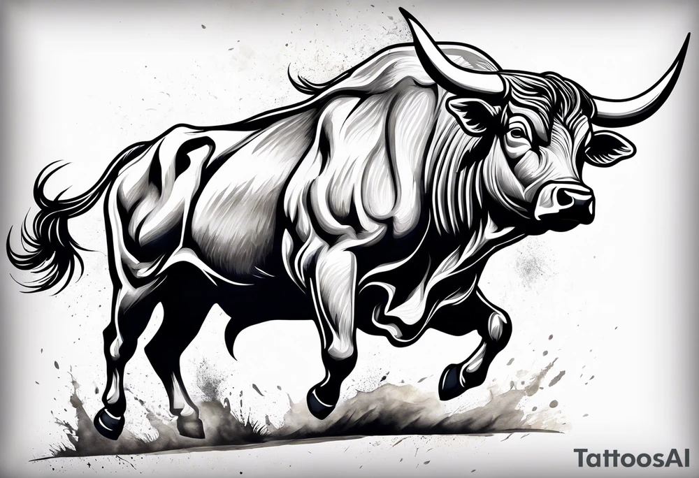 Bucking bull tattoo idea
