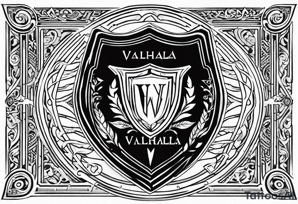 Valhalla shield  steps sword tattoo idea