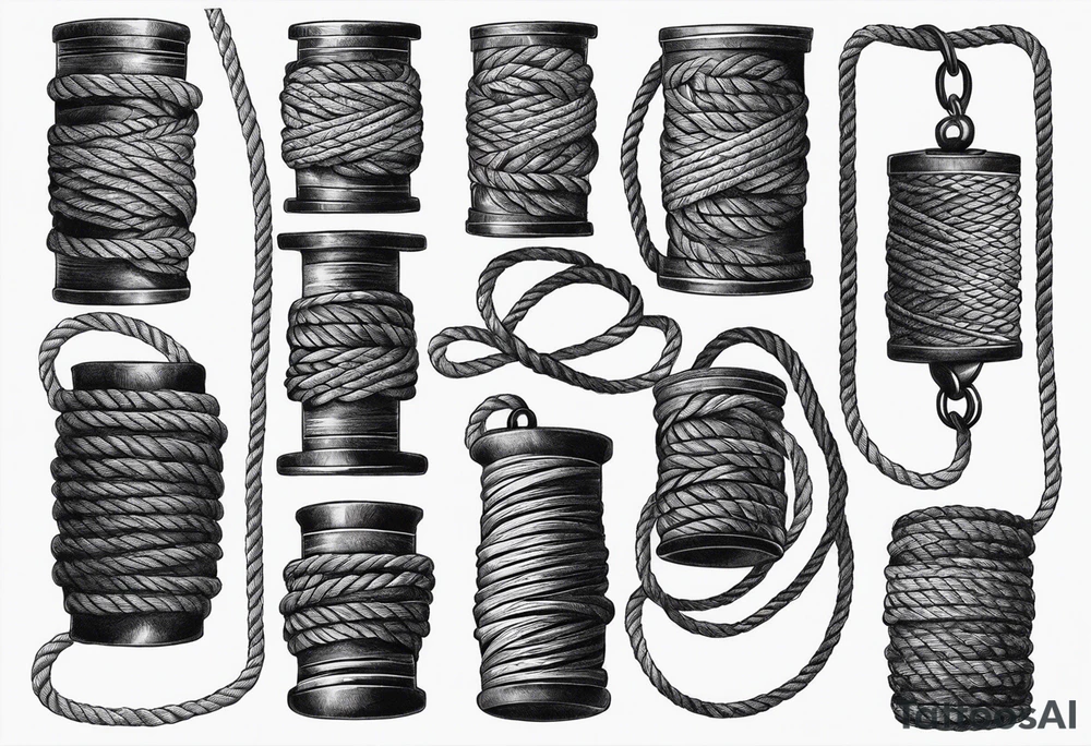 hanging rope shadow tattoo idea