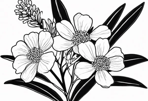 national Australian flower (waratha or the golden wattle), simple/not to detailed, placed to be able to extend a whole bouquet tattoo idea