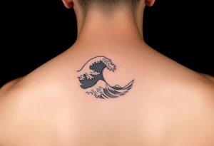 A minimalist tattoo the wave emoticon tattoo idea
