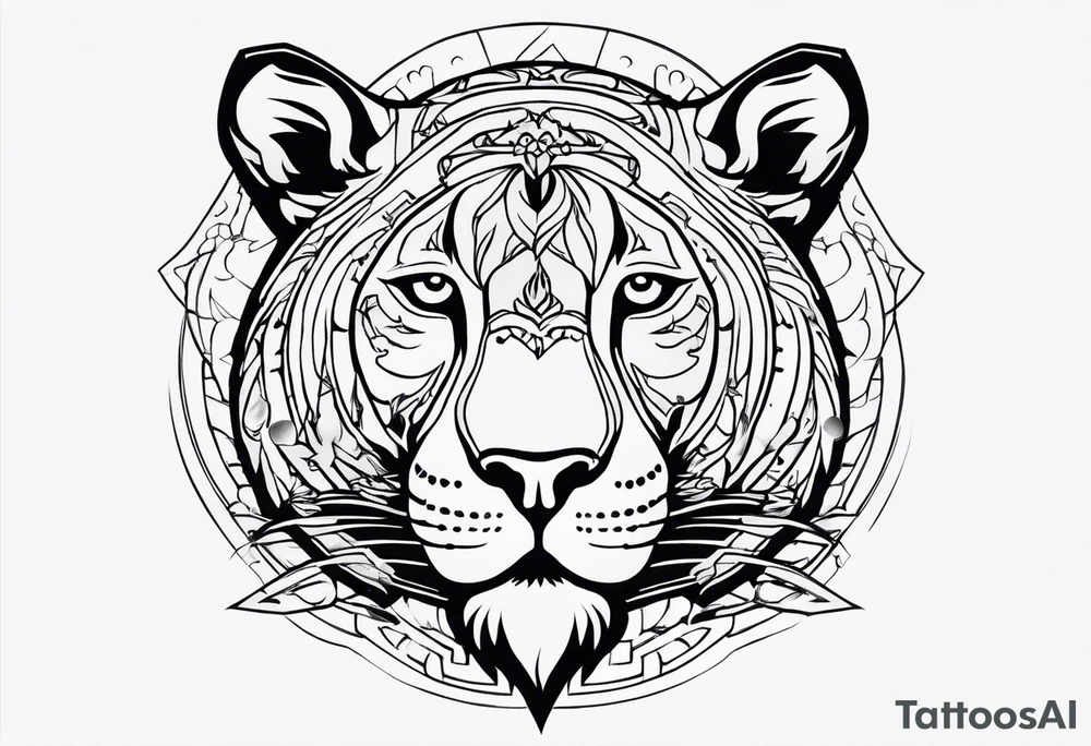 Символ знак зодиака лев. tattoo idea