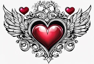 Hearts with NCJB letters tattoo idea