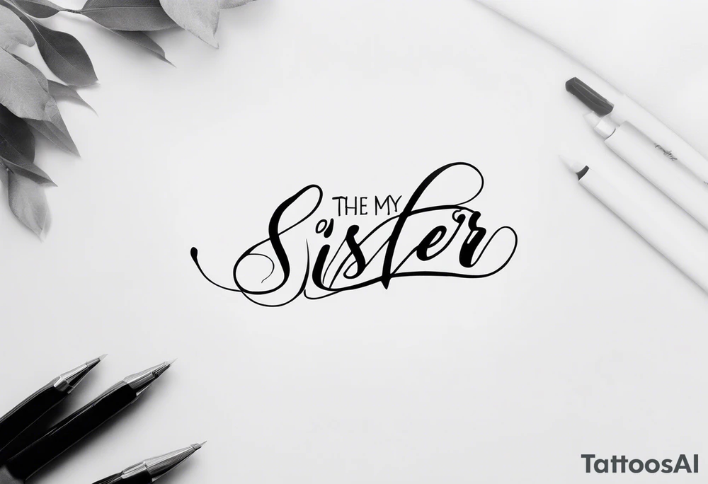 The handwritten words to my favorite sister" written in a simple way. delicate tattoo tattoo idea