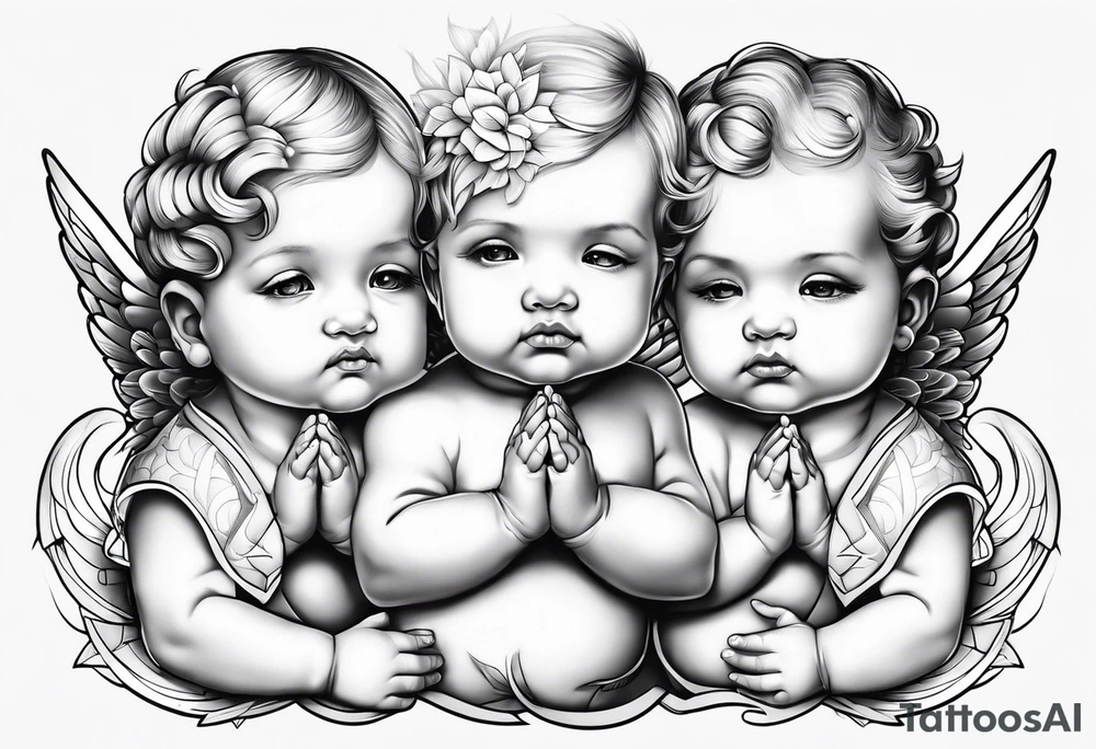 baby angels, praying, tattoo idea