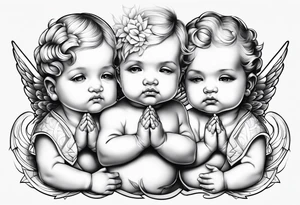 baby angels, praying, tattoo idea