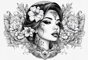 Non portrait feminine throat tattoo idea