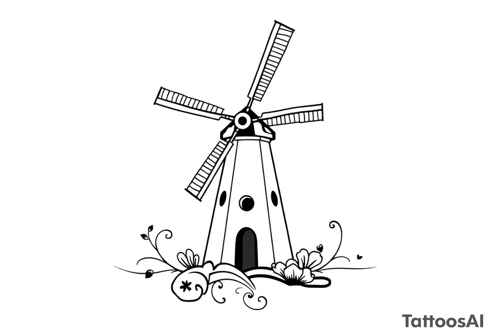 Dutch windmill tattoo idea
