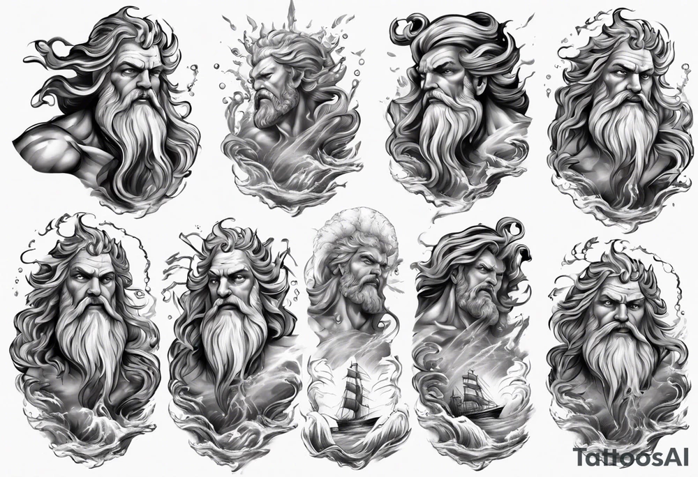 poseidon calling a storm tattoo idea