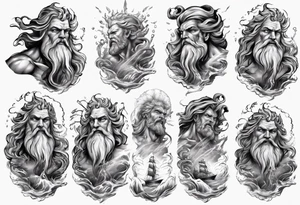 poseidon calling a storm tattoo idea