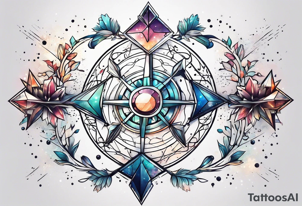 Constellation, arrow , snowflake tattoo idea