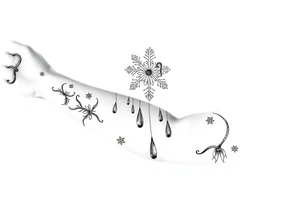 A snowflake melting and turning into rain drops and the rain drops cascading over and umbrella tattoo idea