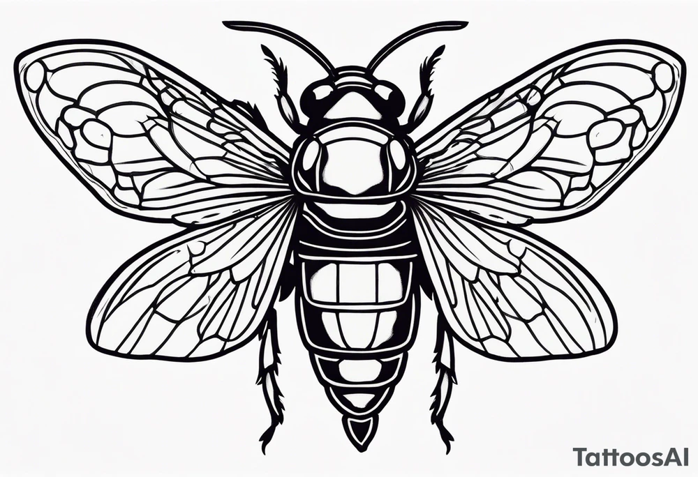 Neo traditional cicada tattoo idea
