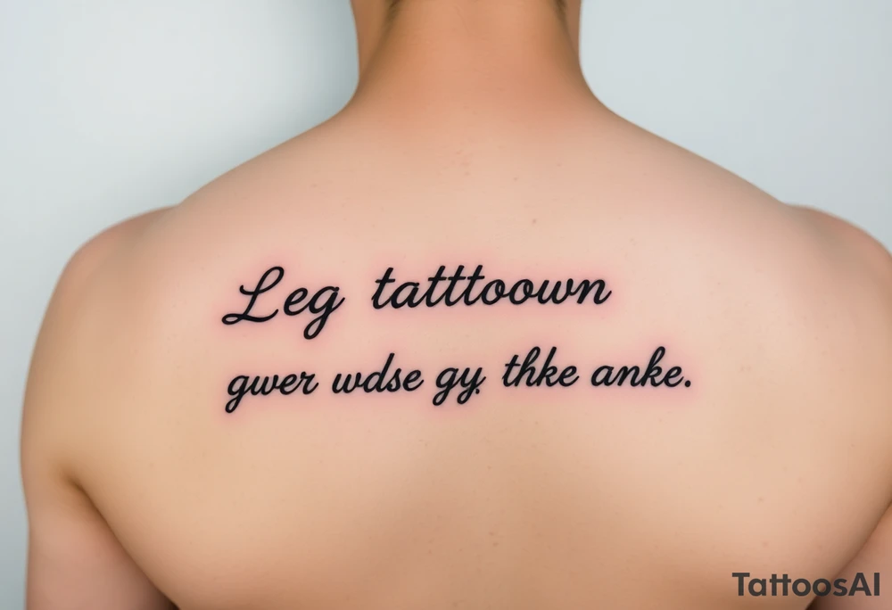 Leg tattoo down quote going down whole side of leg from thigh to ankle tattoo idea