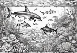 under water ocean scene tattoo idea