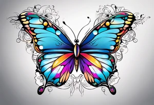 Beautiful butterfly. Flying.  very colorful and delicate tattoo idea