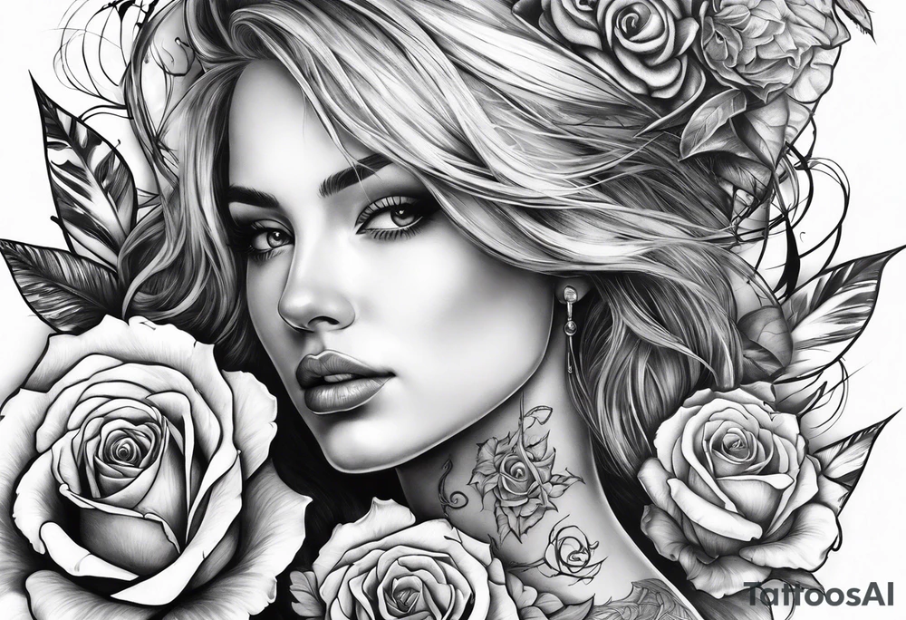 fool sleeve,, abandoned old gotic house, broken sword, roses, tattoo idea