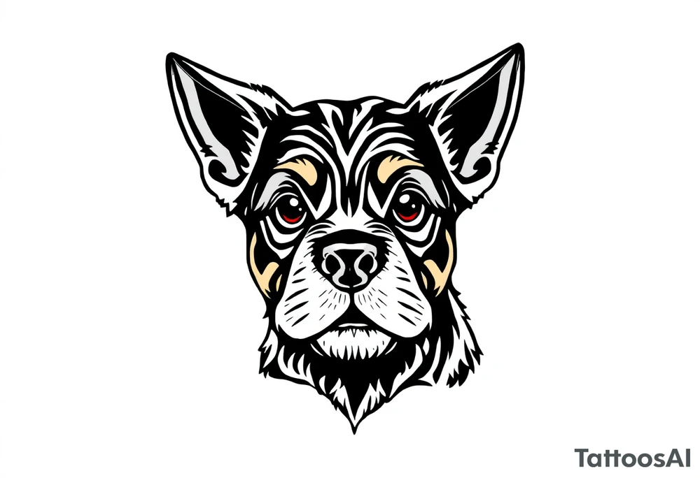 outline of a staffordshire dog tattoo idea