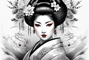 geisha girl traditional tattoo idea