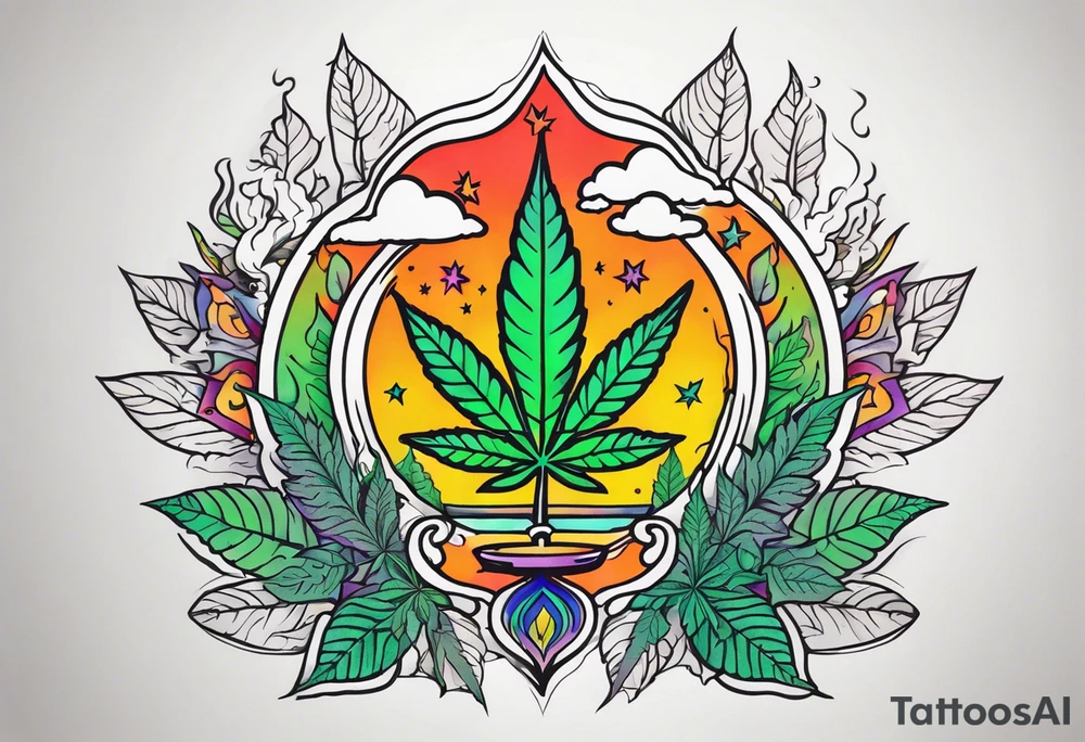Marijuana and Psychedelic inspired tattoo tattoo idea