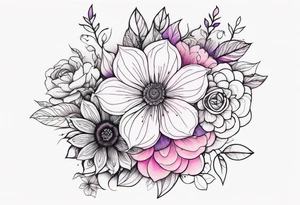 Bright, colorful, lots of pinks and purples flower arm tattoo tattoo idea