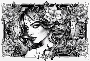 Spiderweb feminine garden tattoo idea