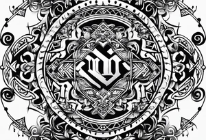 scottish bracelet tattoo with MKB tattoo idea