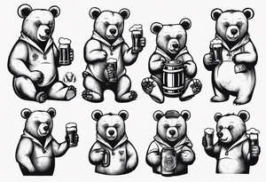 bear with a beer tattoo idea