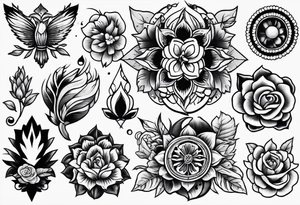 Flash sheet traditional tattoo idea