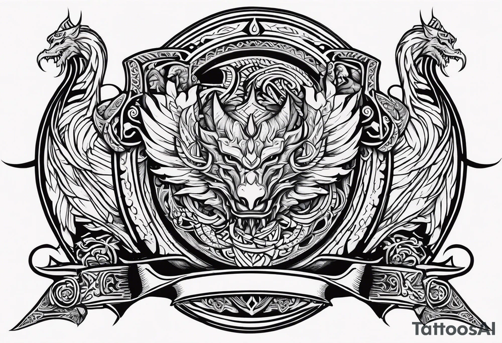 Valhalla sword shield viking ship dragon head tattoo idea Valhalla sword shield viking ship dragon head tattoo idea