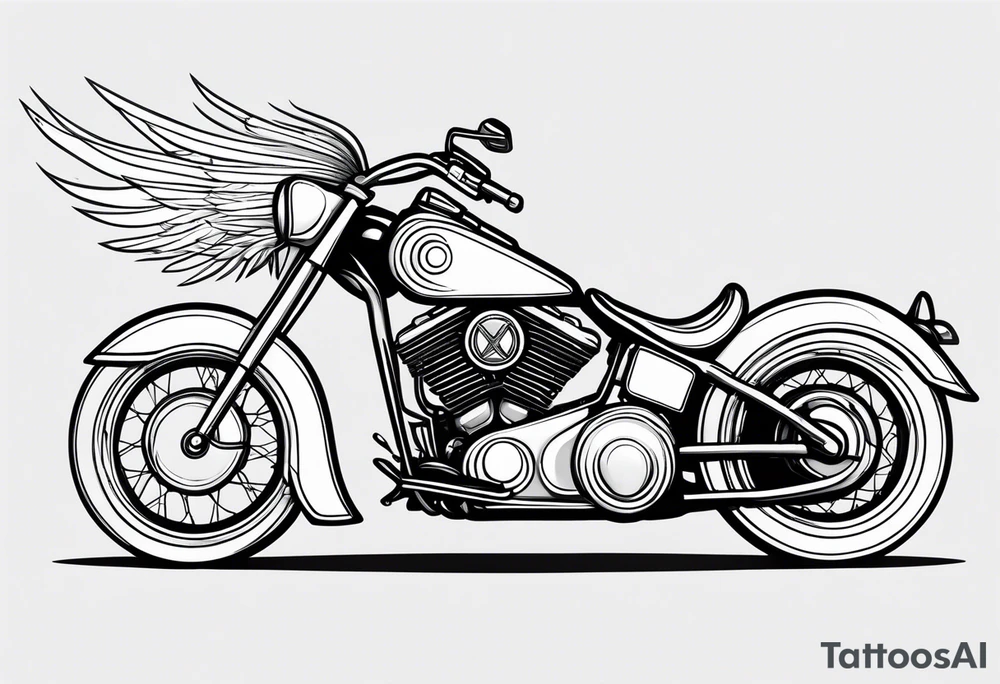 Native american on motorcycle tattoo idea