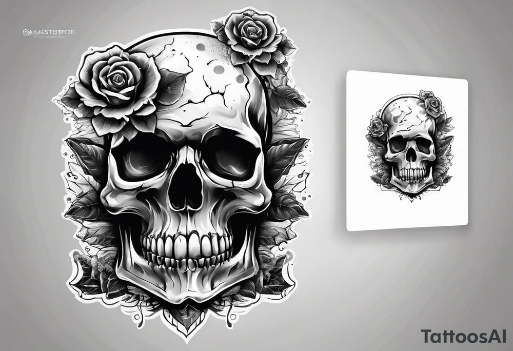 Skull with nuke cloud tattoo idea