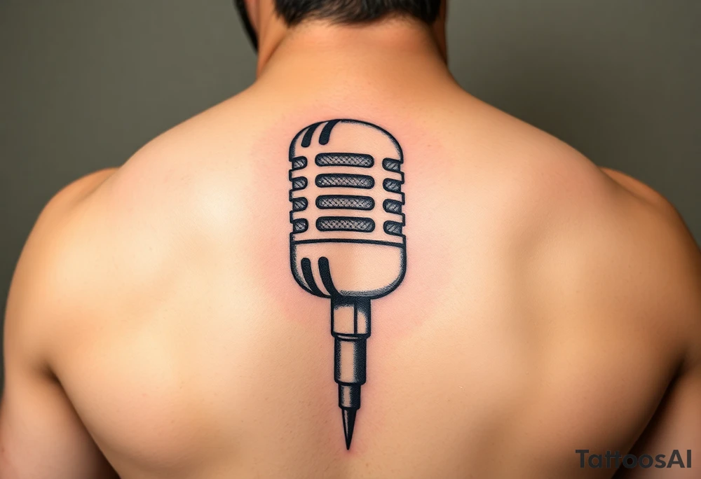 Pro wrestling style microphone tattoo idea
