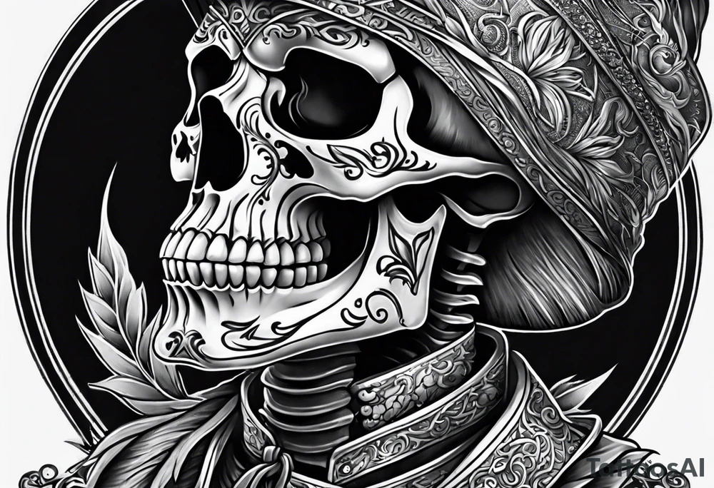 Skeleton made from fire tattoo idea