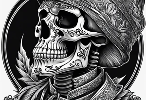 Skeleton made from fire tattoo idea
