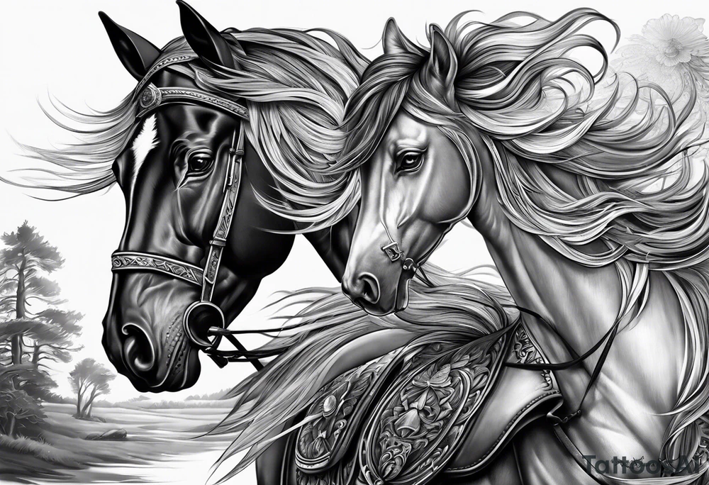 Pferd kopf spirituell tattoo idea