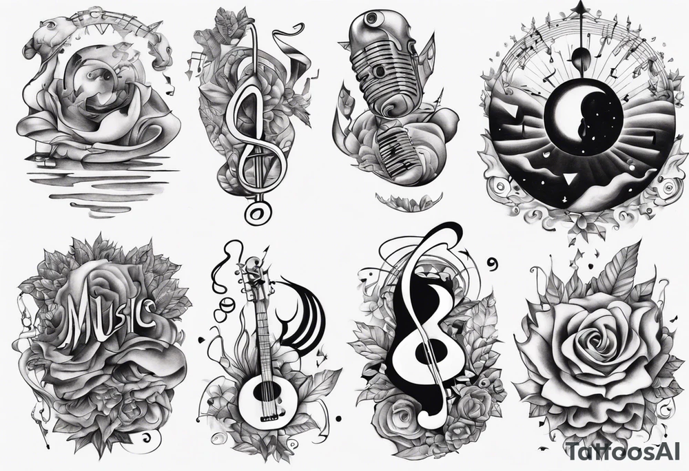 Finding peace in music tattoo idea