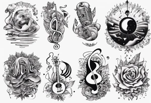 Finding peace in music tattoo idea