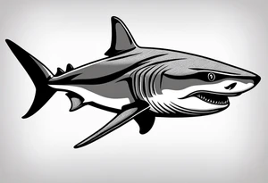 tiger shark with cool texture pattern top view tattoo idea